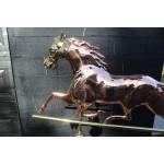 Girouette en cuivre cheval tête en brass